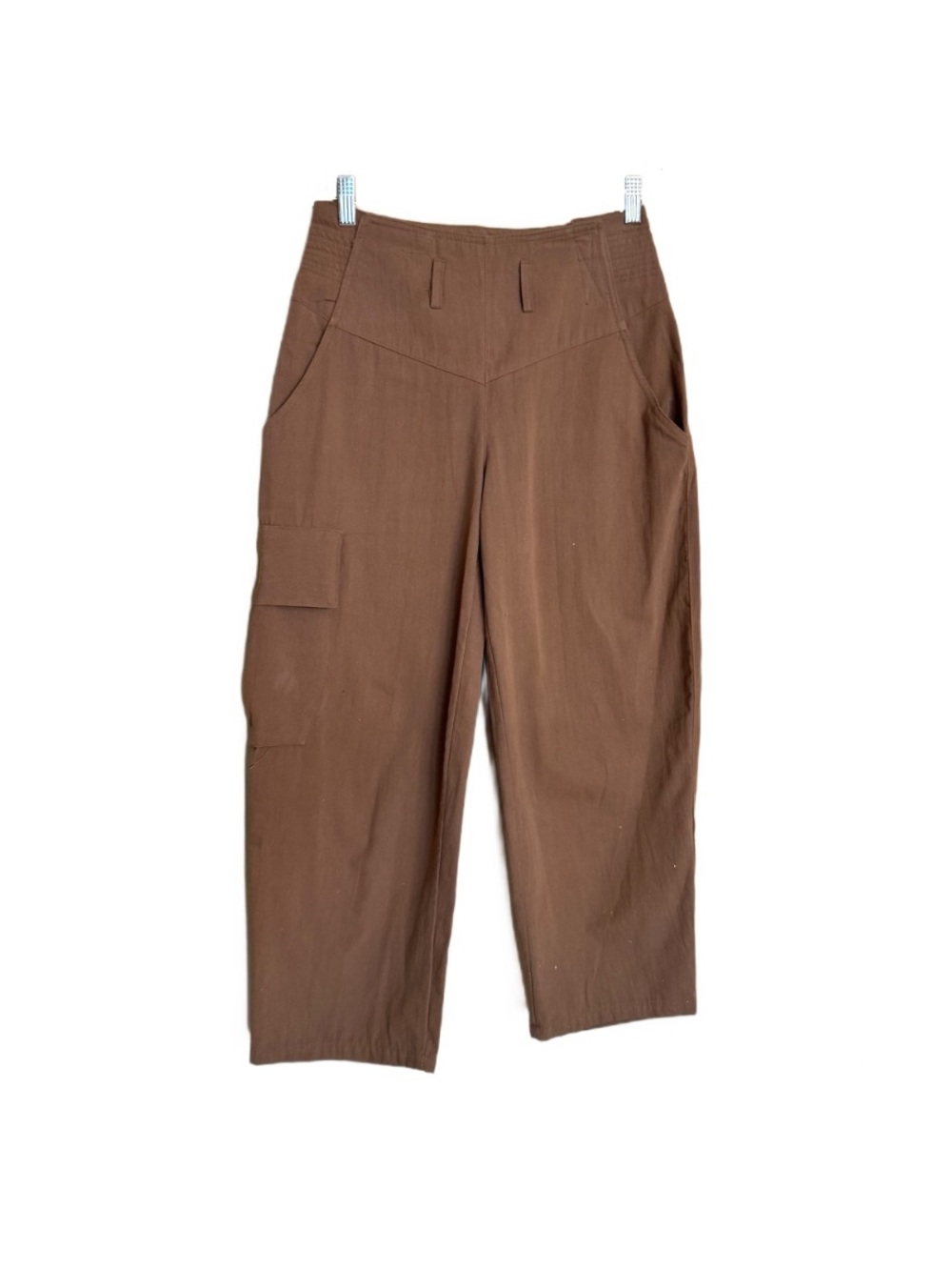 Jou Jou RARE Vintage Brown Pants Size S Barrel Leg Capri Pants Pedal Pusher 80s